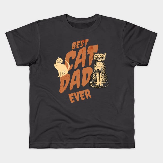 BEST CAT DAD EVER Kids T-Shirt by DAZu